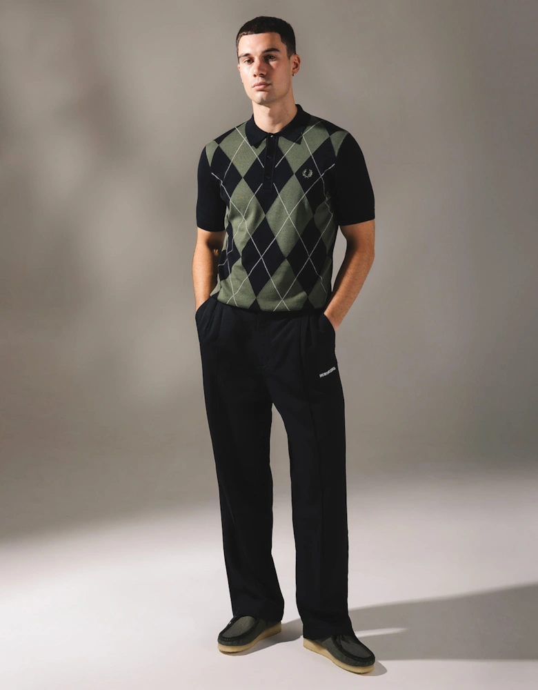 Argyle Knitted Polo Shirt