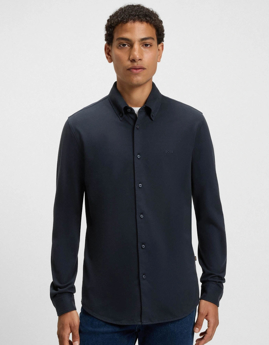 BOSS Orange Myjersey Mens Shirt - Dark Blue 404, 2 of 1
