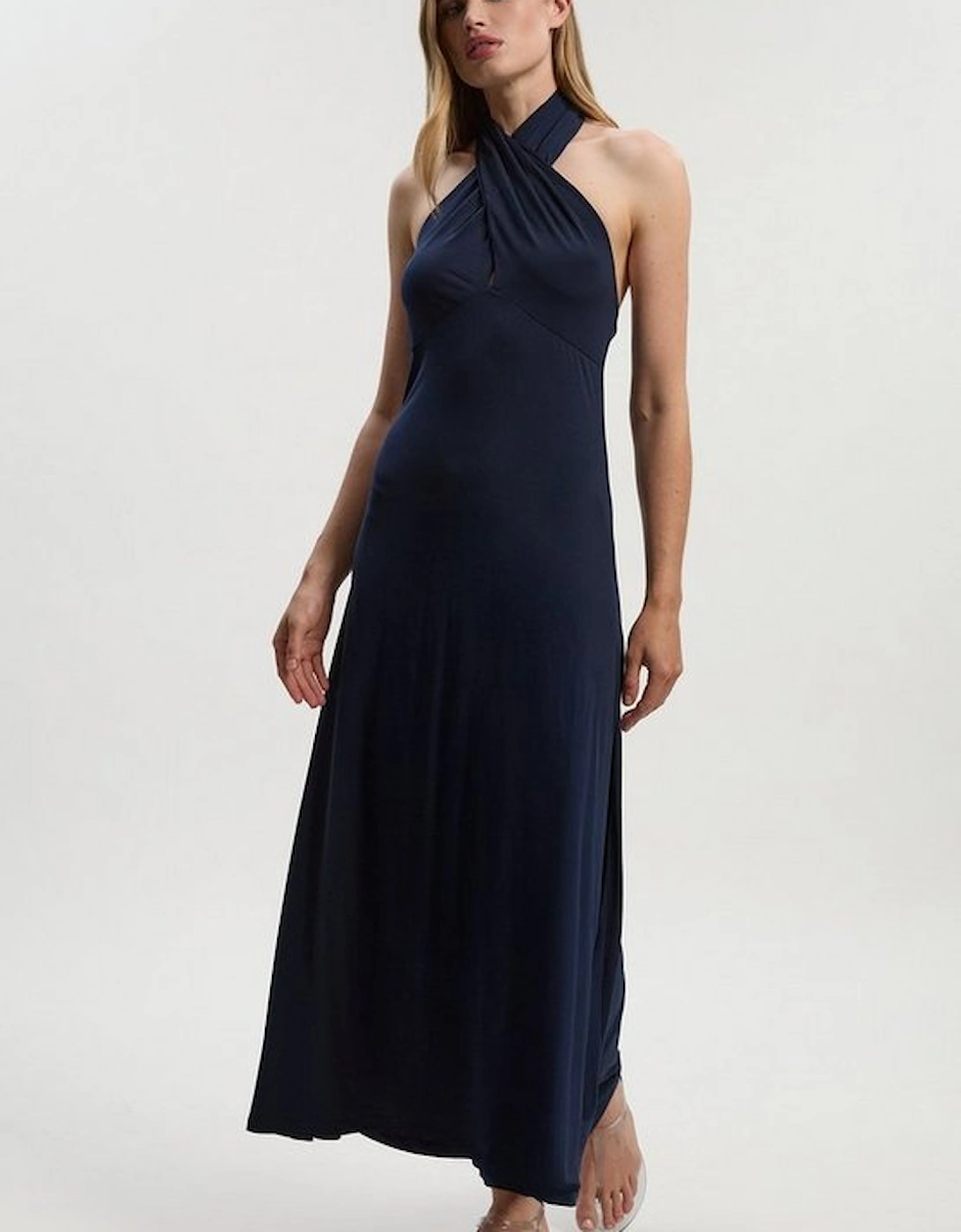 Drapey Crepe Jersey Maxi Dress