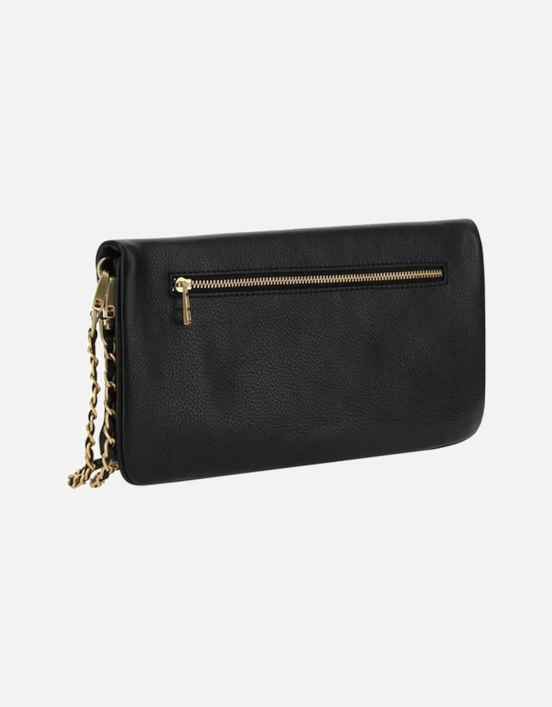 Calfskin Rock Shoulder Bag with Chain Strap Women - Black