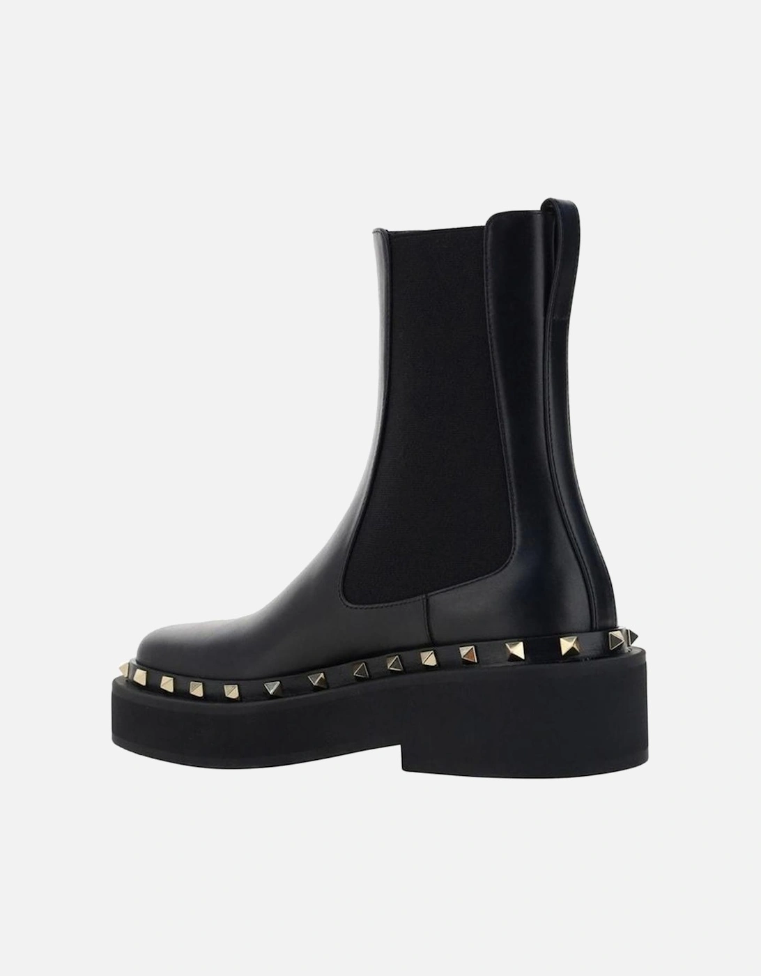 Studded Calf Leather Slip-On Shoes Women - Black Boots