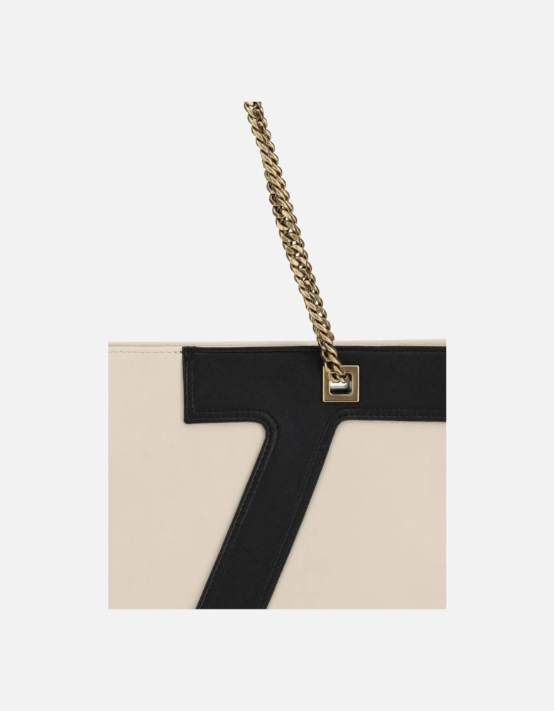 Large Viva Superstar Shoulder Bag with VLogo Women - Cream