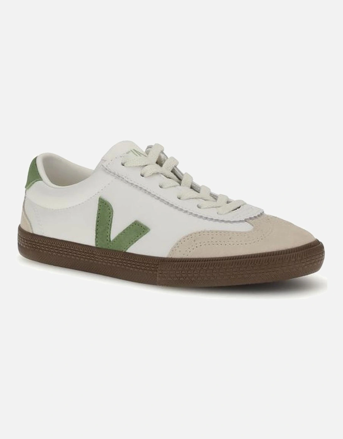 Volley Sneakers with Leather Upper and Rubber Sole Women - White