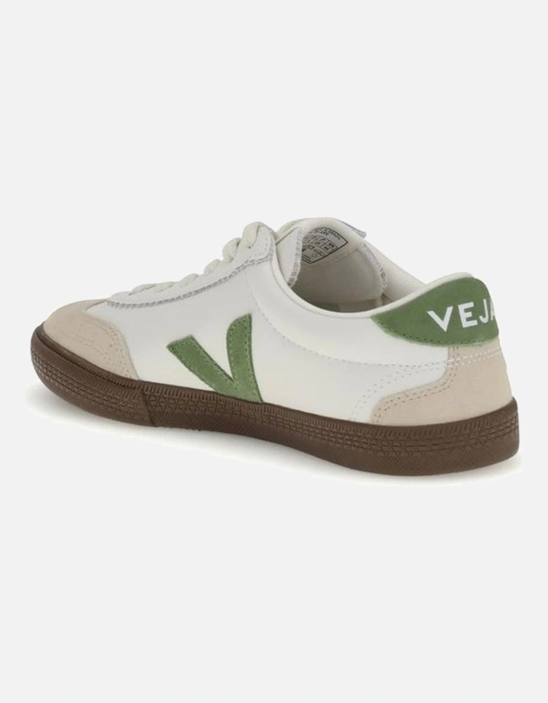 Volley Sneakers with Leather Upper and Rubber Sole Women - White