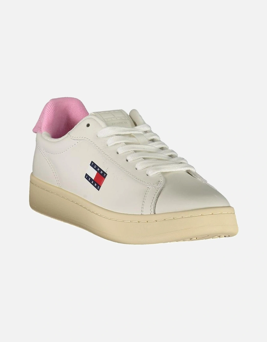 Preppy Chic Sneakers with Pink Accents Women - White