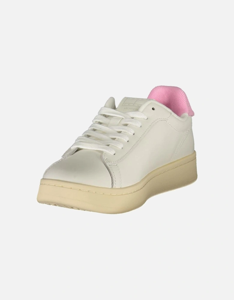 Preppy Chic Sneakers with Pink Accents Women - White