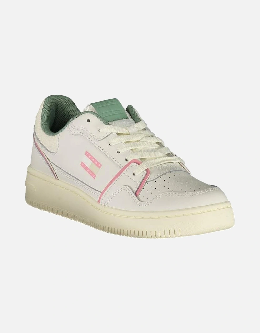 Striking Lace-Up Sneakers with Bold Contrasting Details Women - White