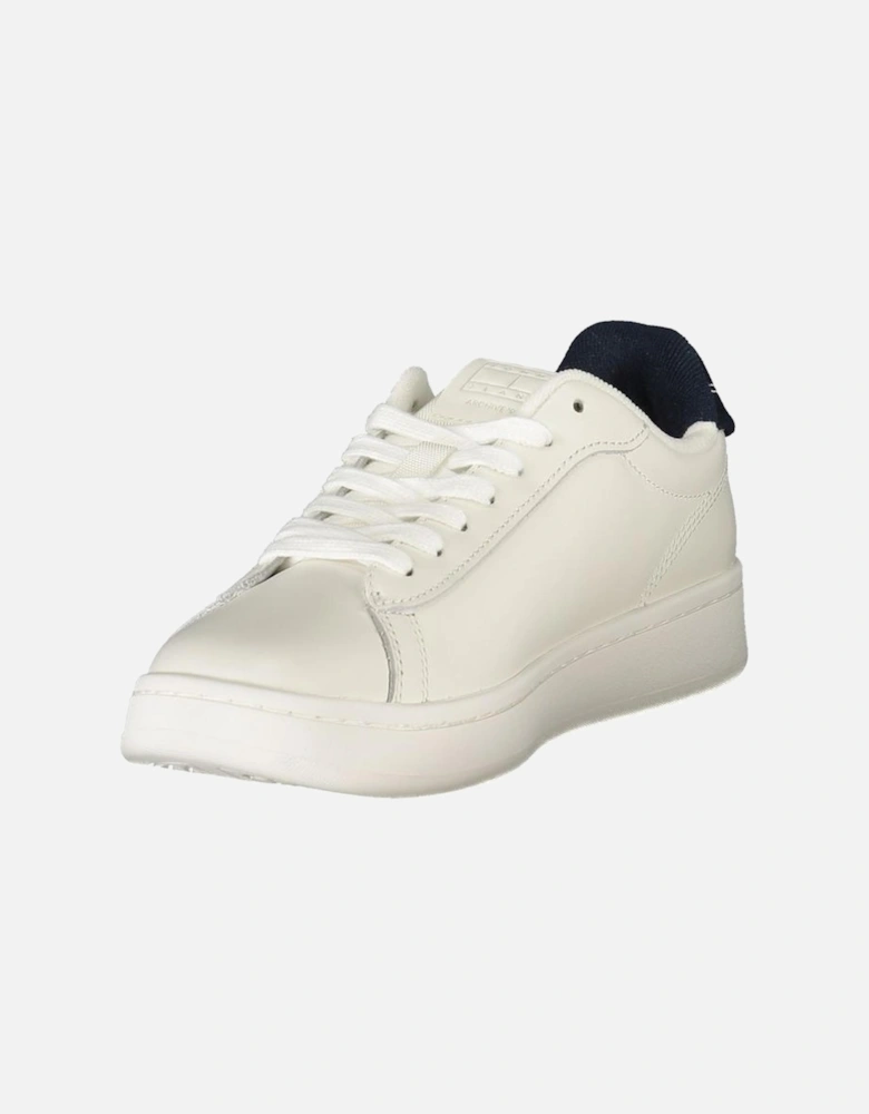 Bold Sporty Luxury Sneakers with Blue Accents Women - White