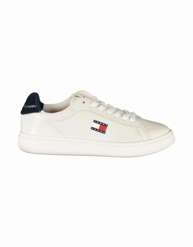 Bold Sporty Luxury Sneakers with Blue Accents Women - White