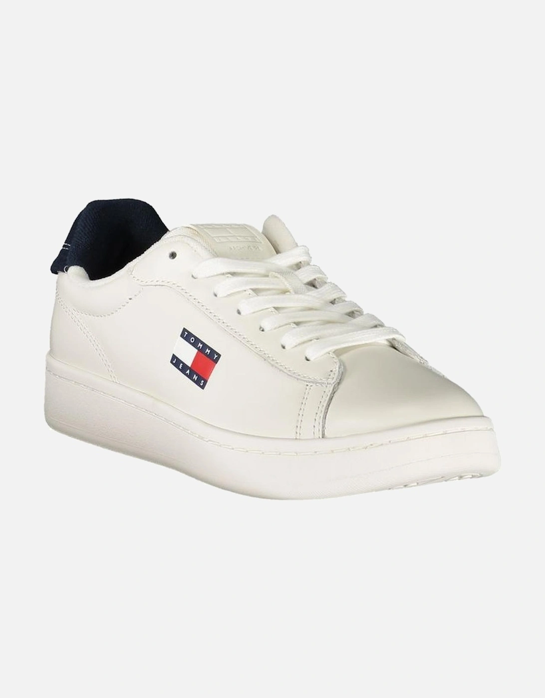 Bold Sporty Luxury Sneakers with Blue Accents Women - White