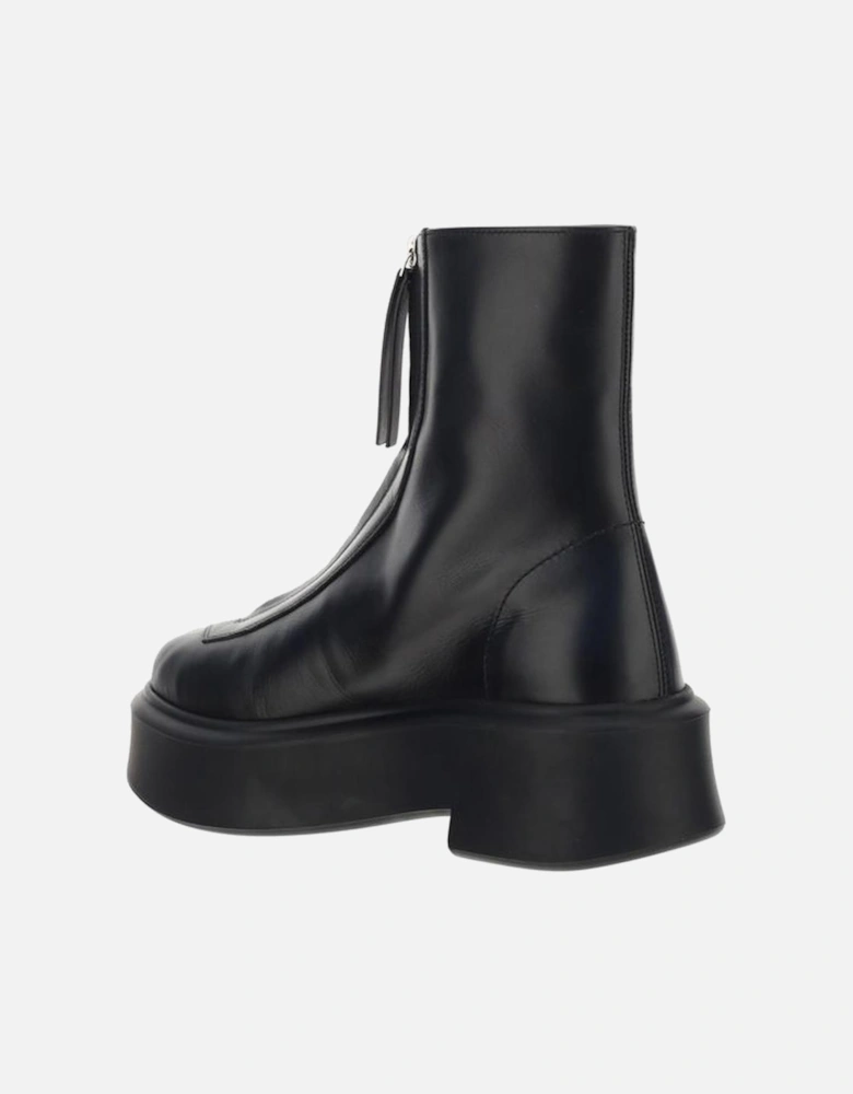 Calfskin Ankle Boots with Platform Sole Women - Black