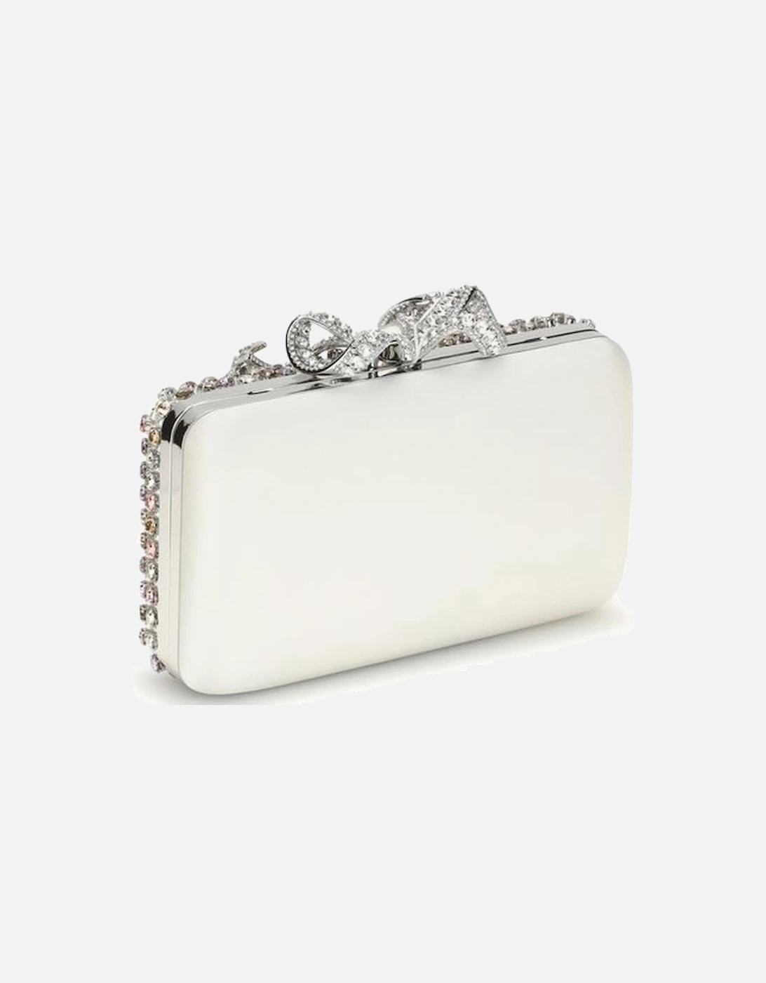 Leather Biker Jacket with Zip Detailing Women - Silver Clutch Bags