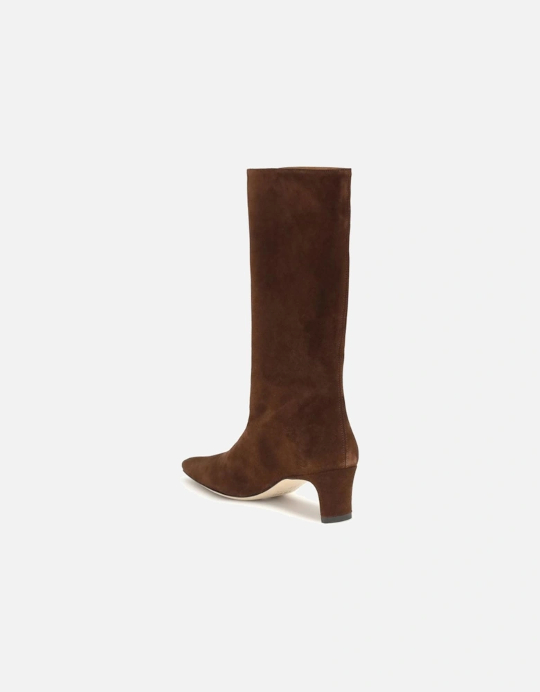 High-Top Leather Sneakers with Lace-Up Detail Women - Brown Boots