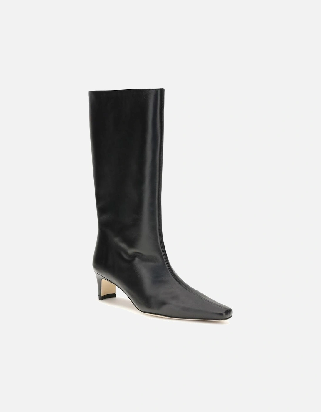 Leather High-Top Lace-Up Sneakers Women - Black Boots