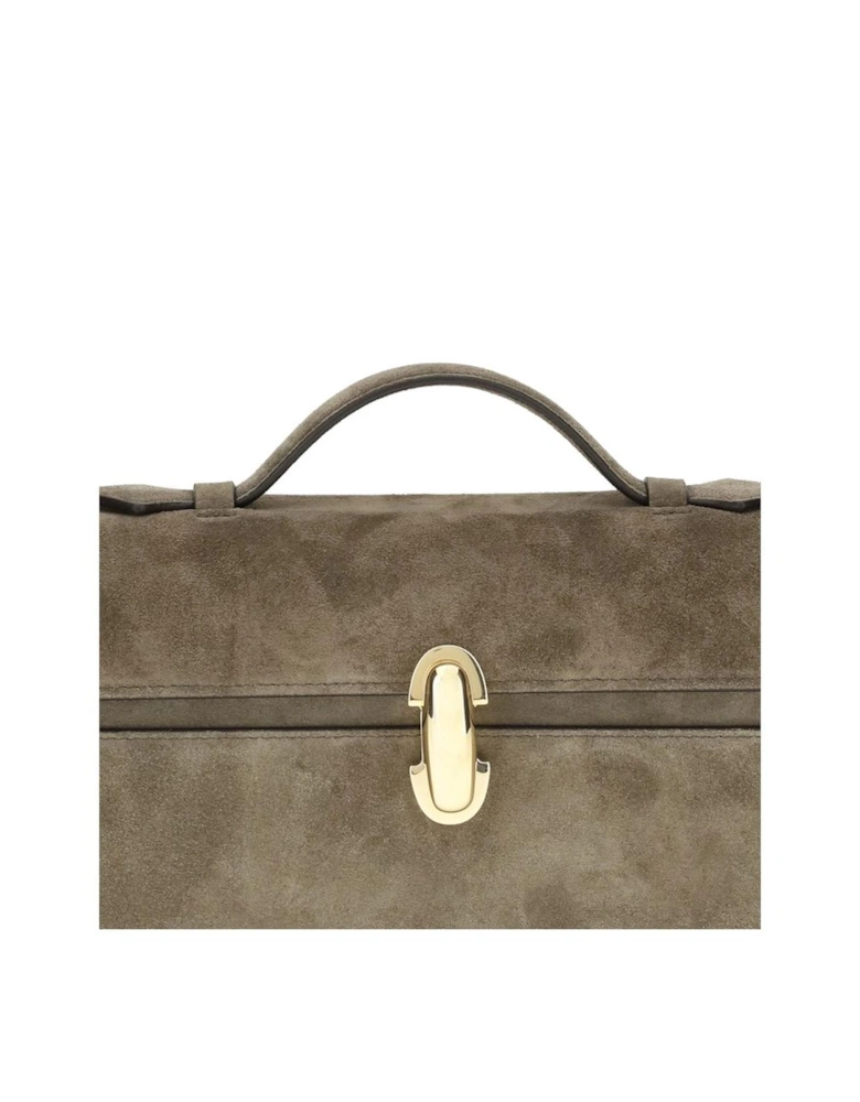 Leather Low-Top Sneakers with Rubber Sole Women - Gray Handbags