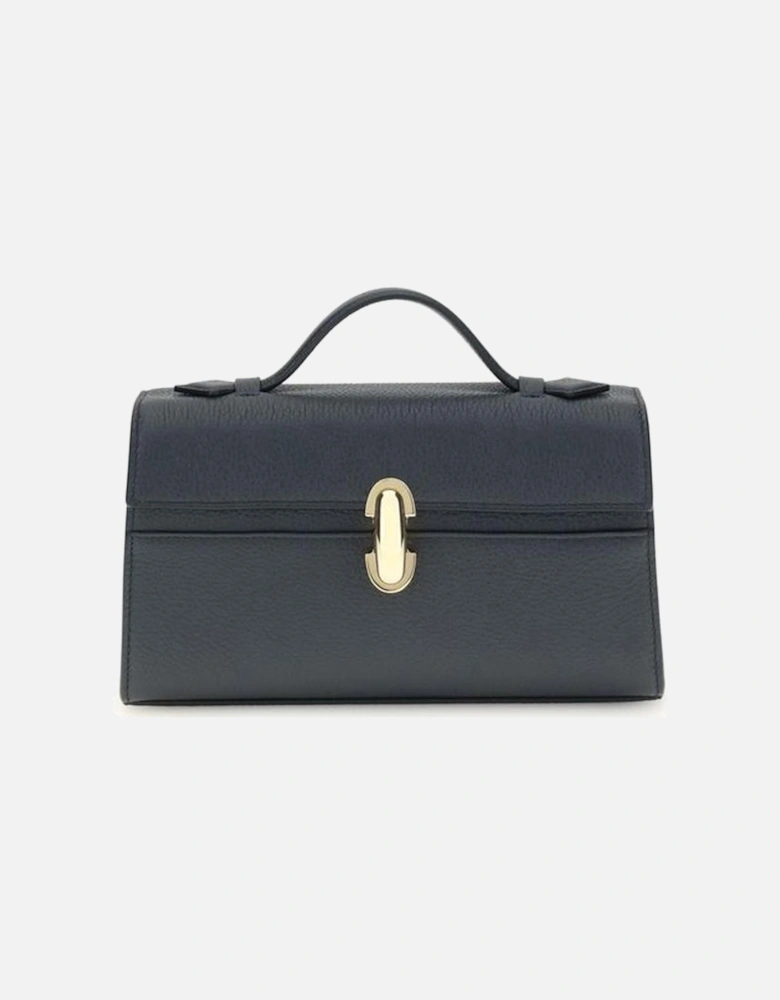 Leather Quilted Shoulder Bag with Chain Strap Women - Blue Handbags