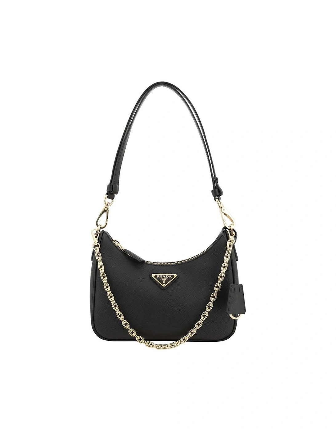 Saffiano Leather Lux Shoulder Bag with Chain Strap Women - Black, 5 of 4