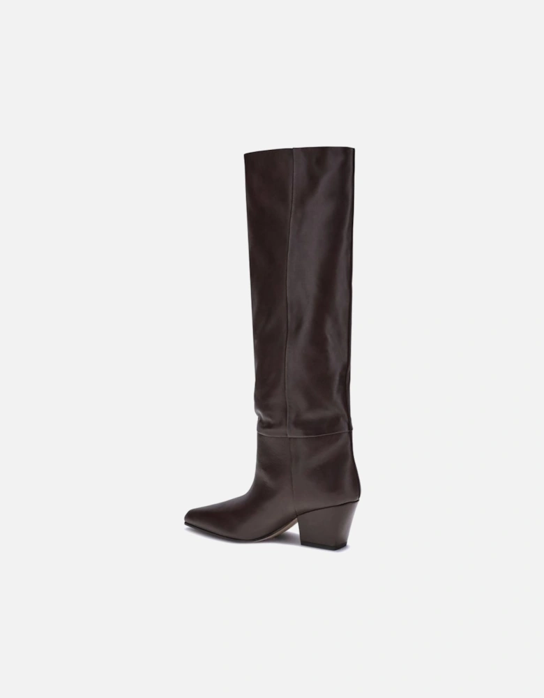 Tall Jane Almond Toe Texan Heel Boots Women - Brown