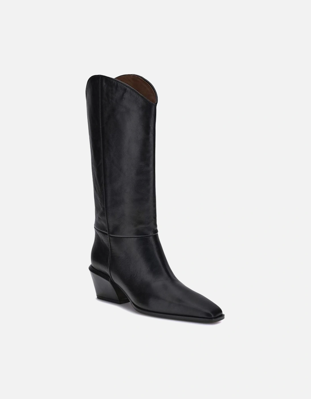 Glossy Leather Bettina Boots with Chunky Heel Women - Black