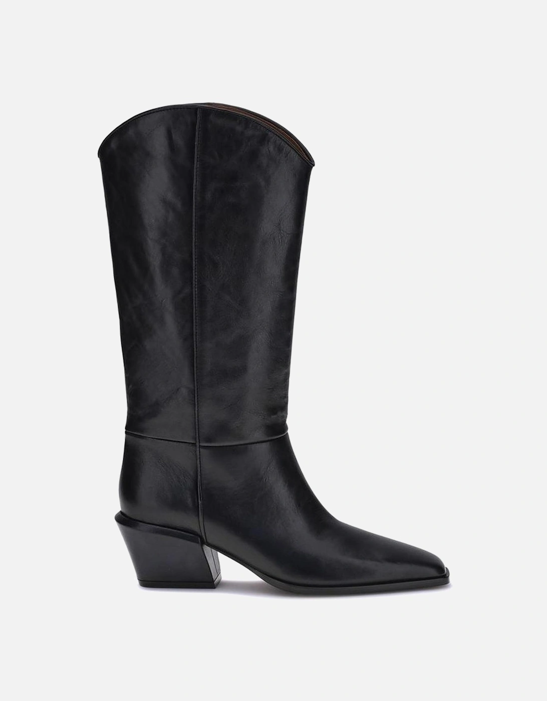 Glossy Leather Bettina Boots with Chunky Heel Women - Black, 4 of 3