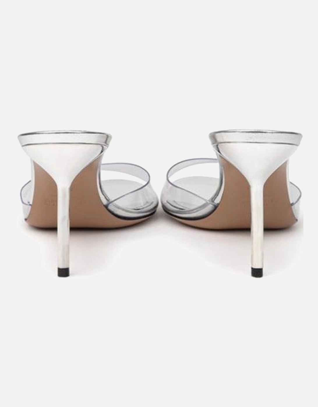 Mule Lidia Leather Stiletto Heel Sandals Women - Gray Shoes