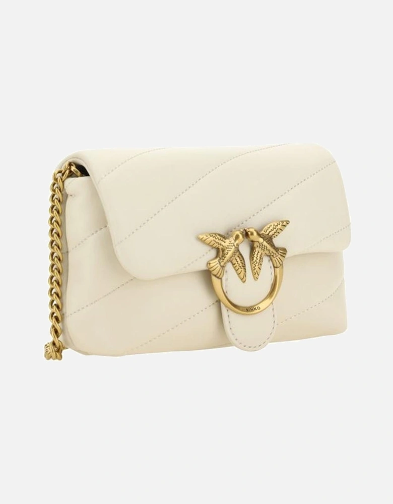 Leather Biker Jacket with Silver Hardware Women - White Shoulder Bags