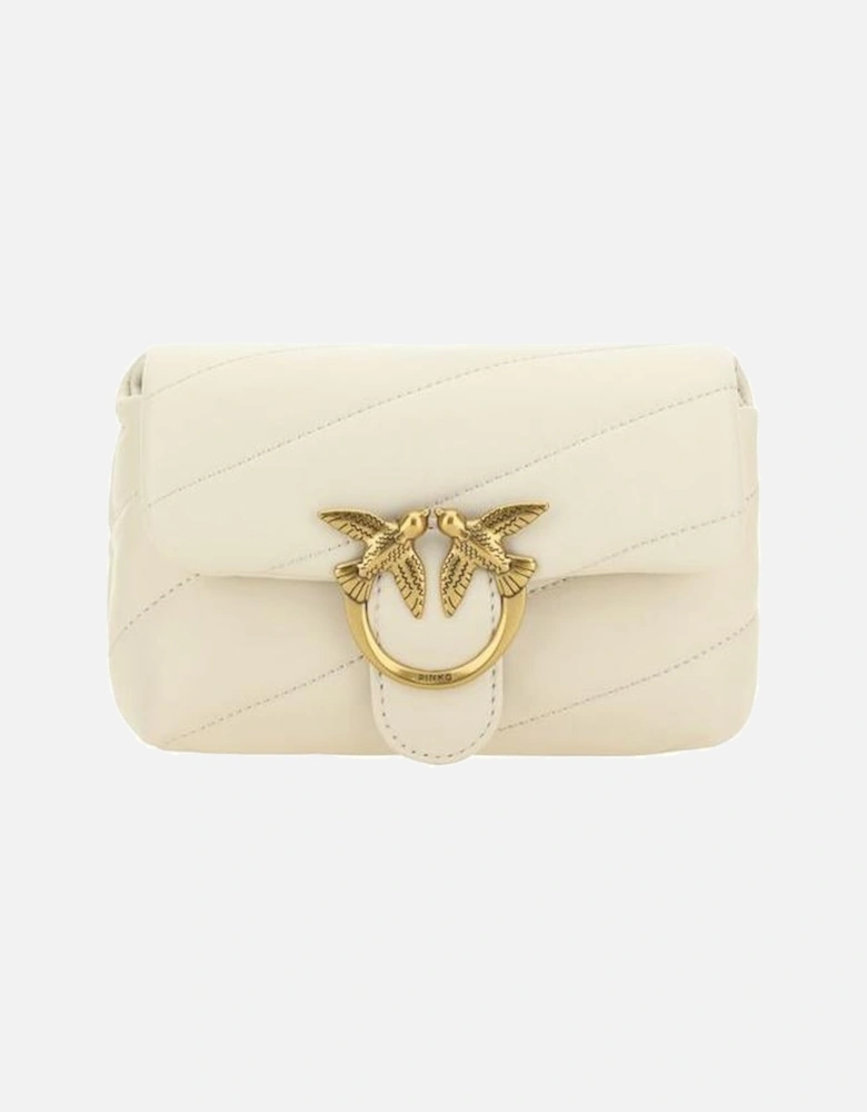 Leather Biker Jacket with Silver Hardware Women - White Shoulder Bags