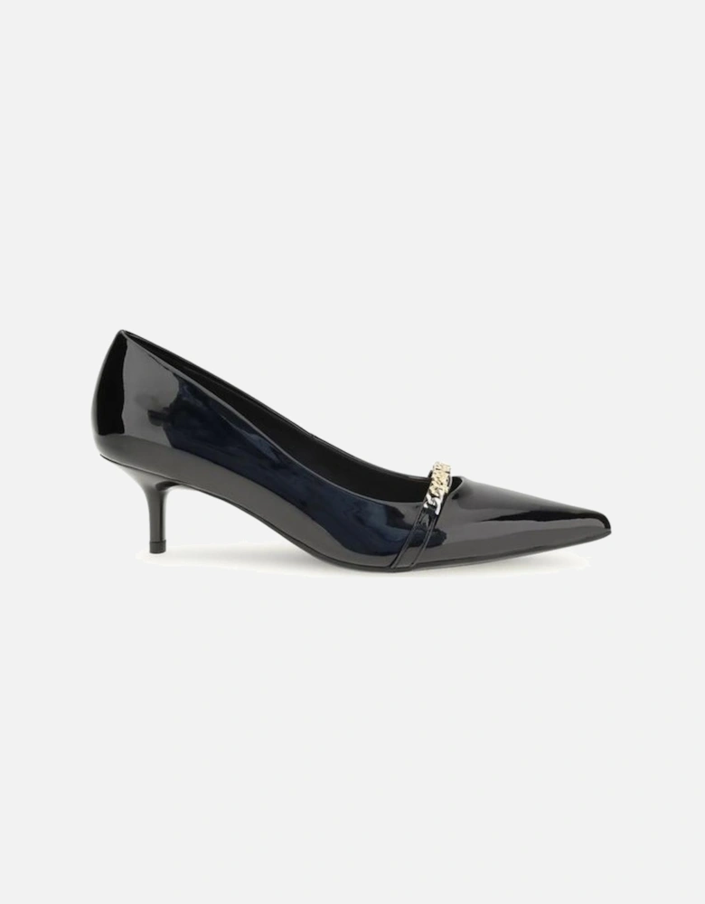 Pinstripe Double-Breasted Wool Blazer Women - Black Pumps