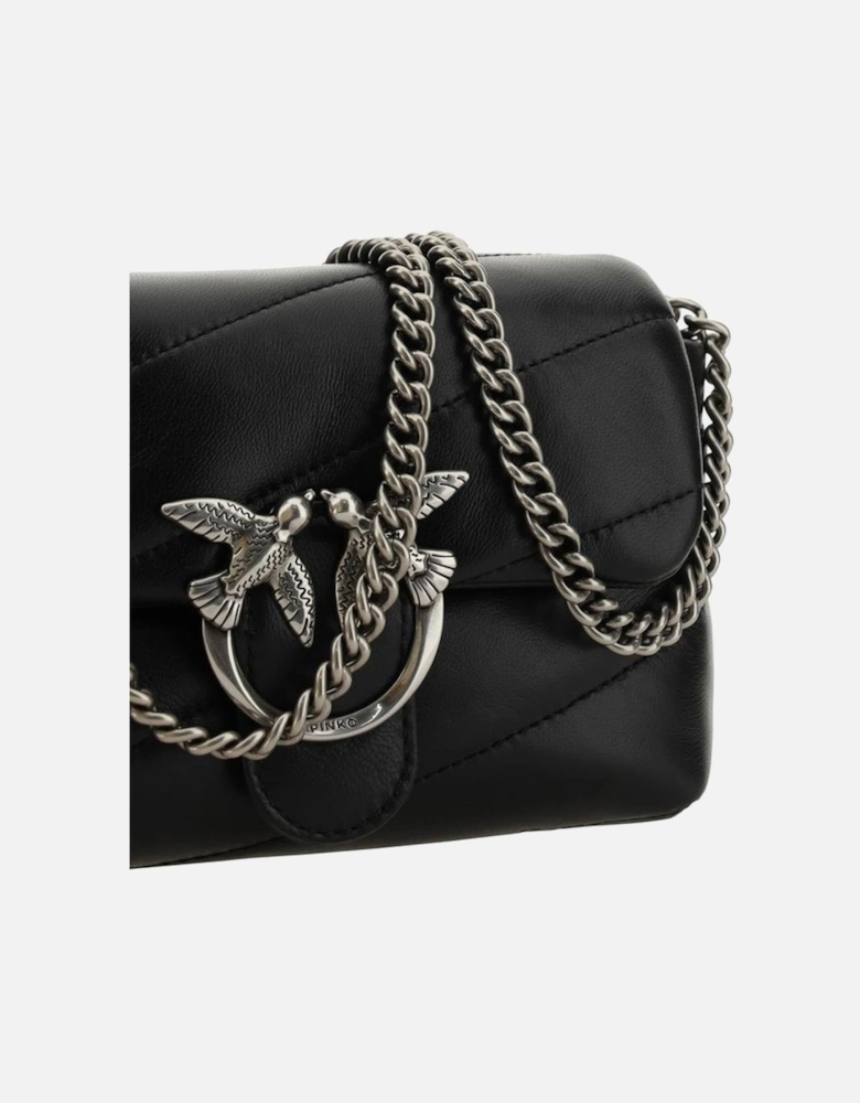 Leather Biker Jacket with Zipped Pockets Women - Black Shoulder Bags