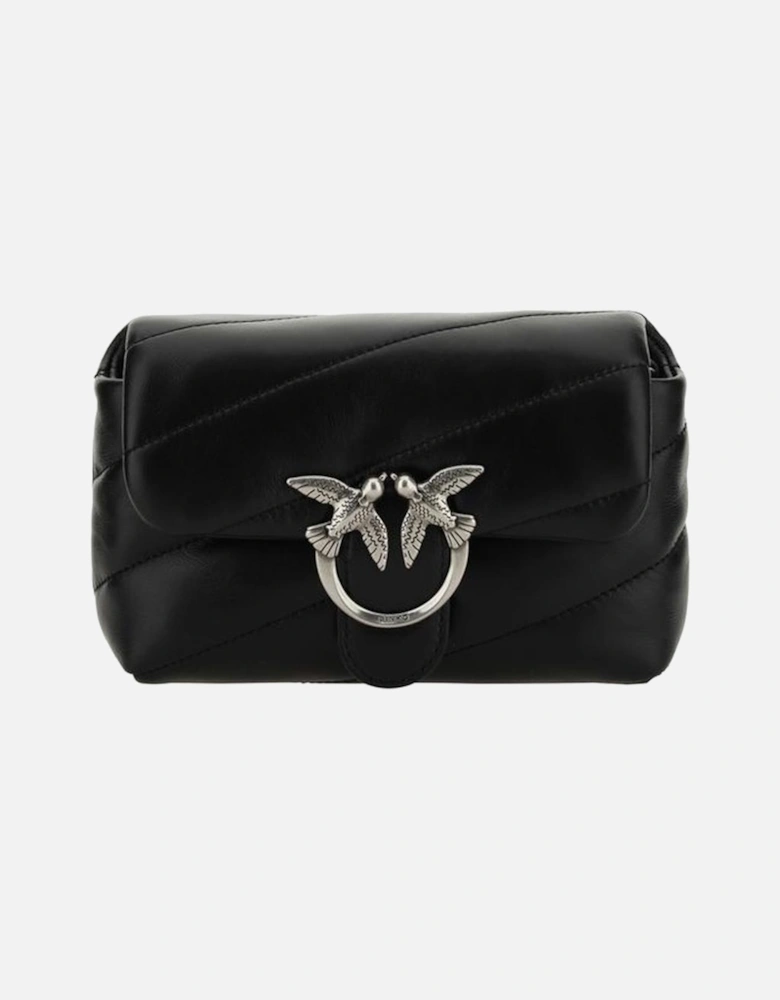 Leather Biker Jacket with Zipped Pockets Women - Black Shoulder Bags