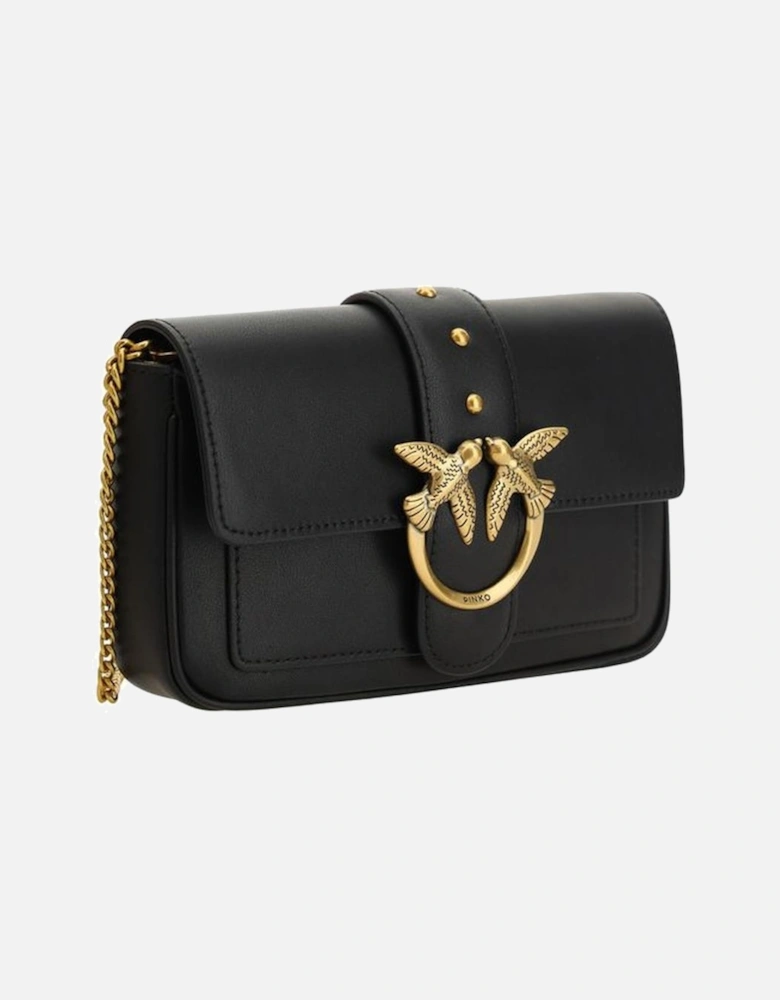 Leather Biker Jacket with Zipper Detailing Women - Black Shoulder Bags