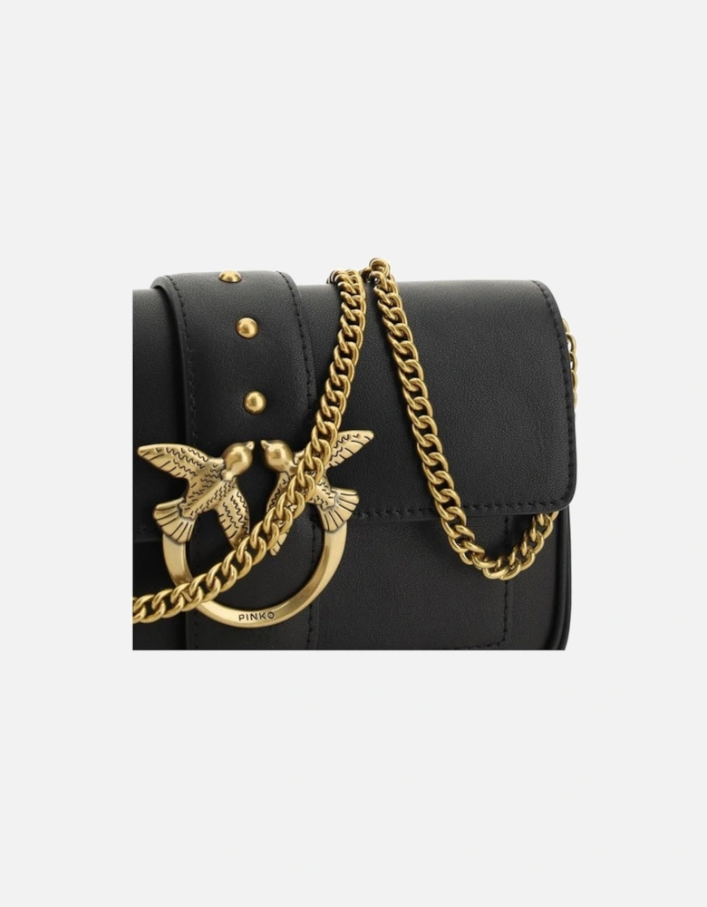 Leather Biker Jacket with Zipper Detailing Women - Black Shoulder Bags