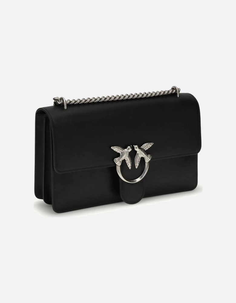 Love Birds Embossed Leather Shoulder Bag Women - Black