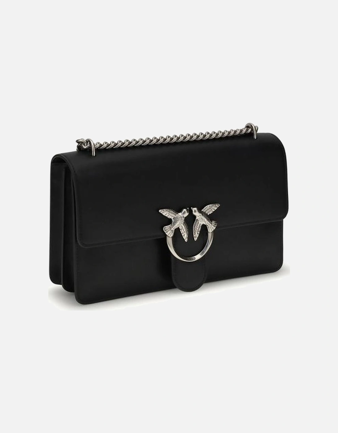 Love Birds Embossed Leather Shoulder Bag Women - Black