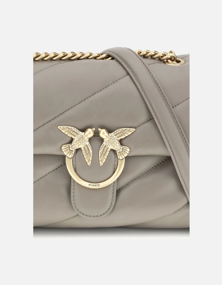 Quilted Calfskin Love Birds Shoulder Bag Women - Gray