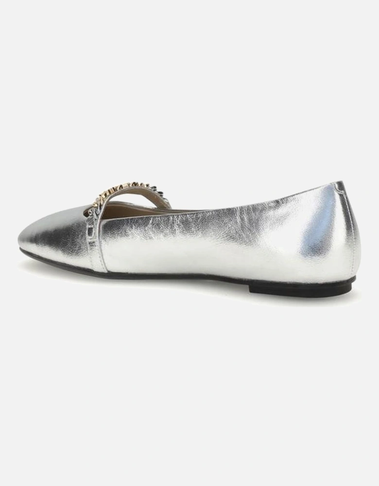 Leather Ankle Boots with Block Heel Women - Silver Shoes