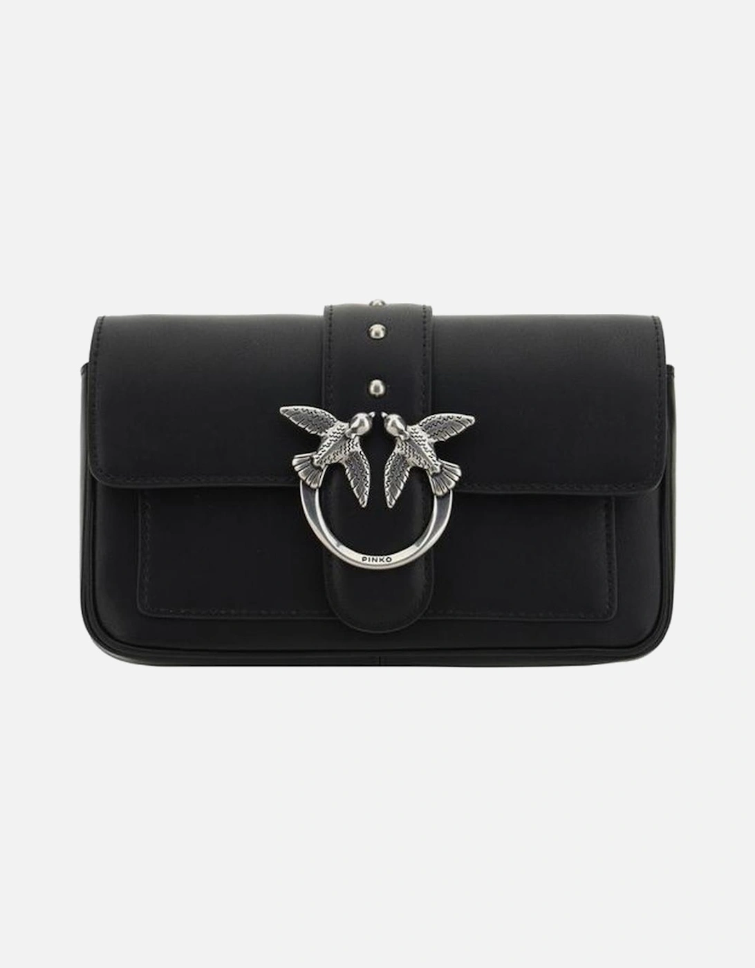 Calfskin Love One Shoulder Bag with Chain Strap Women - Black, 5 of 4