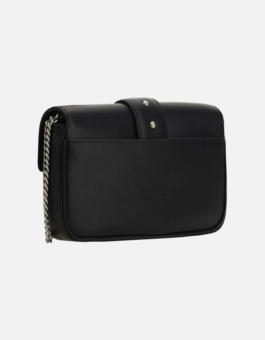 Calfskin Love One Shoulder Bag with Chain Strap Women - Black