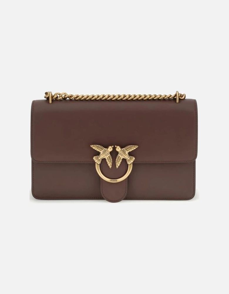 Love Birds Embossed Leather Shoulder Bag Women - Brown