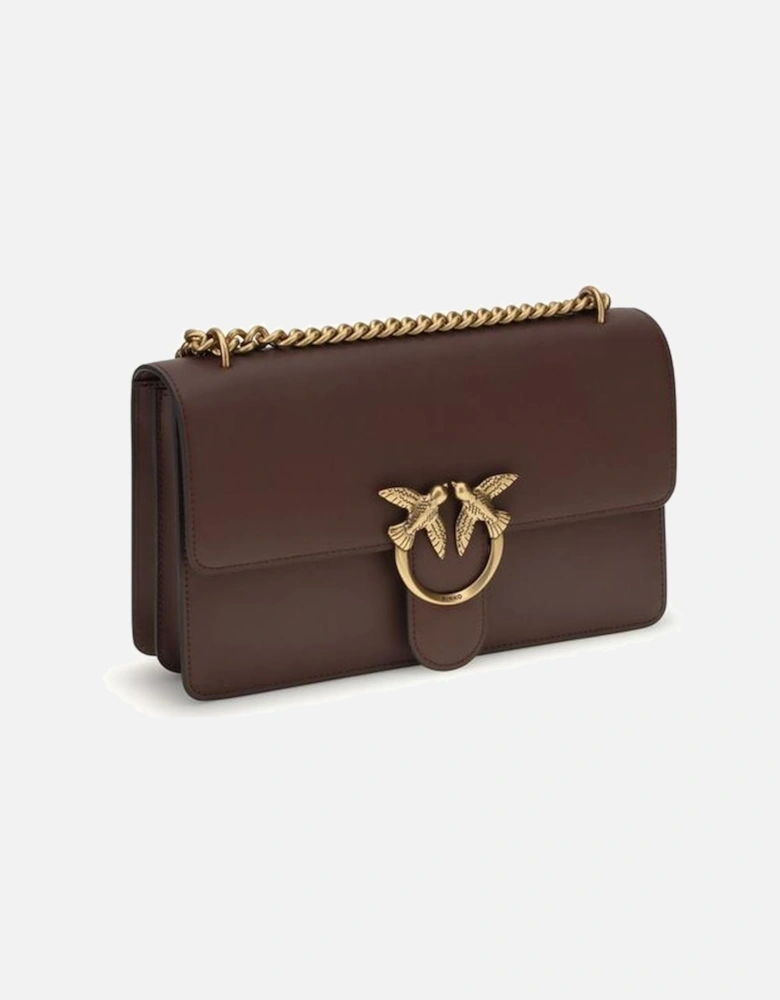Love Birds Embossed Leather Shoulder Bag Women - Brown