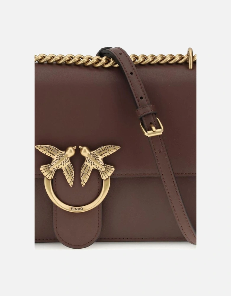 Love Birds Embossed Leather Shoulder Bag Women - Brown