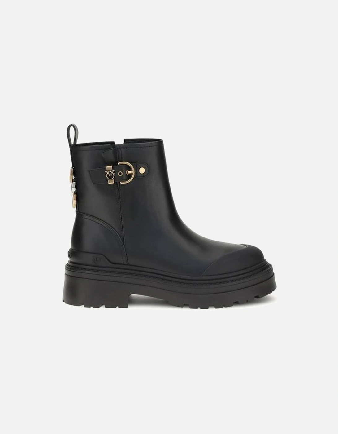 Leather Platform Chunky Sole Sneakers Women - Black Boots, 4 of 3