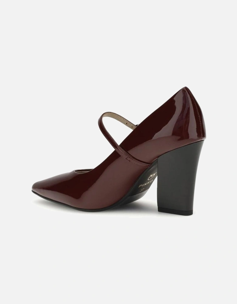 Leather High-Top Sneakers with Perforated Detailing Women - Bordeaux