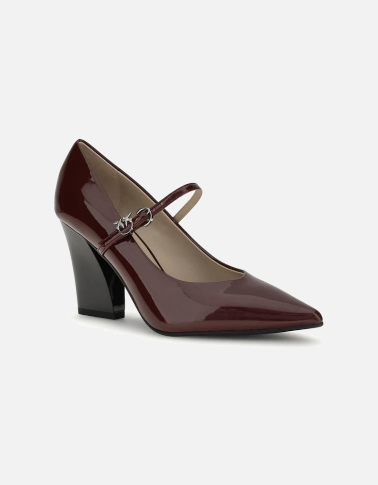 Leather High-Top Sneakers with Perforated Detailing Women - Bordeaux
