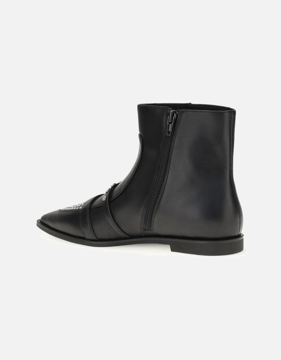 Leather Biker Jacket with Zip Detailing Women - Black Boots