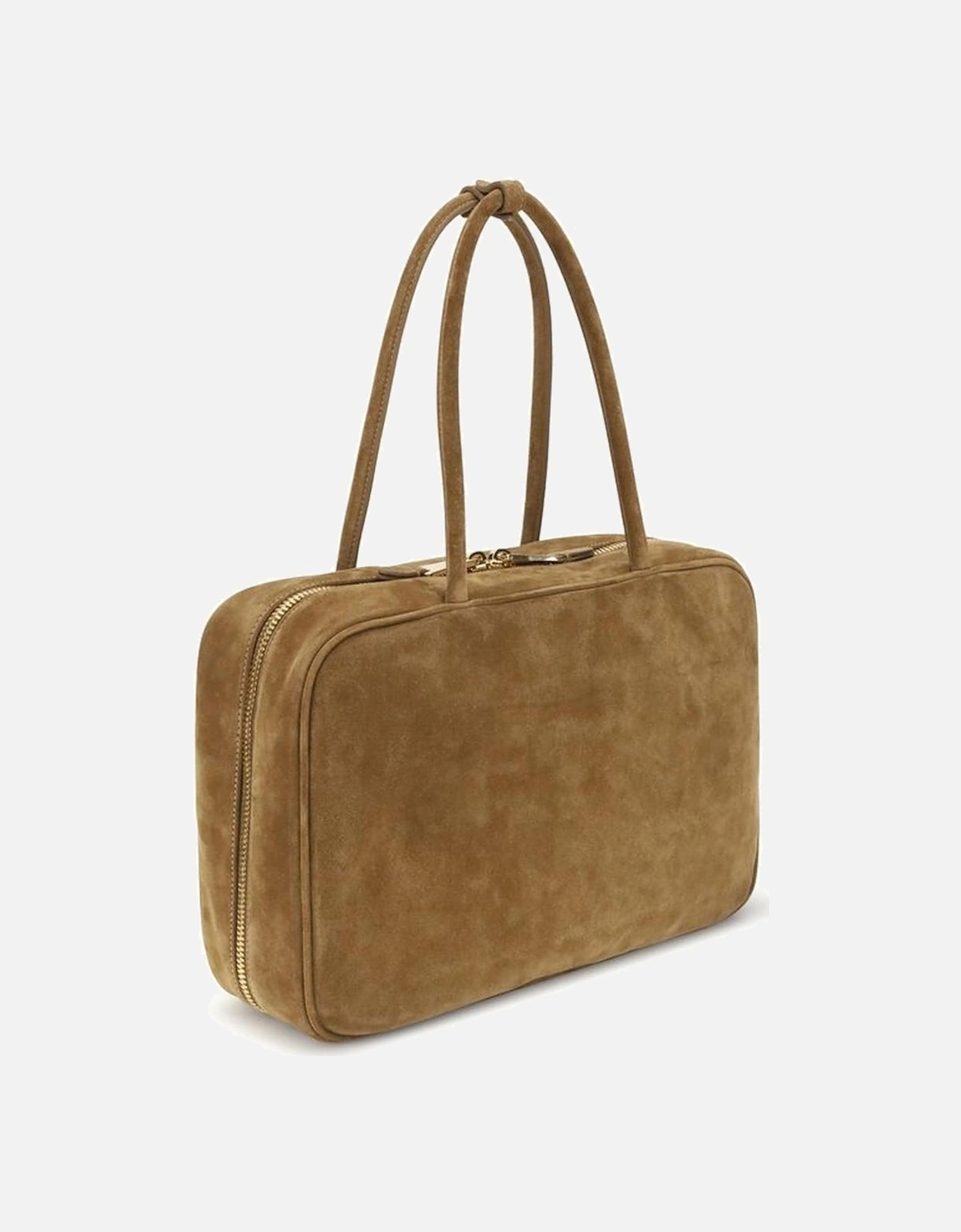 Suede Leather Handbag with Adjustable Shoulder Strap Women - Beige
