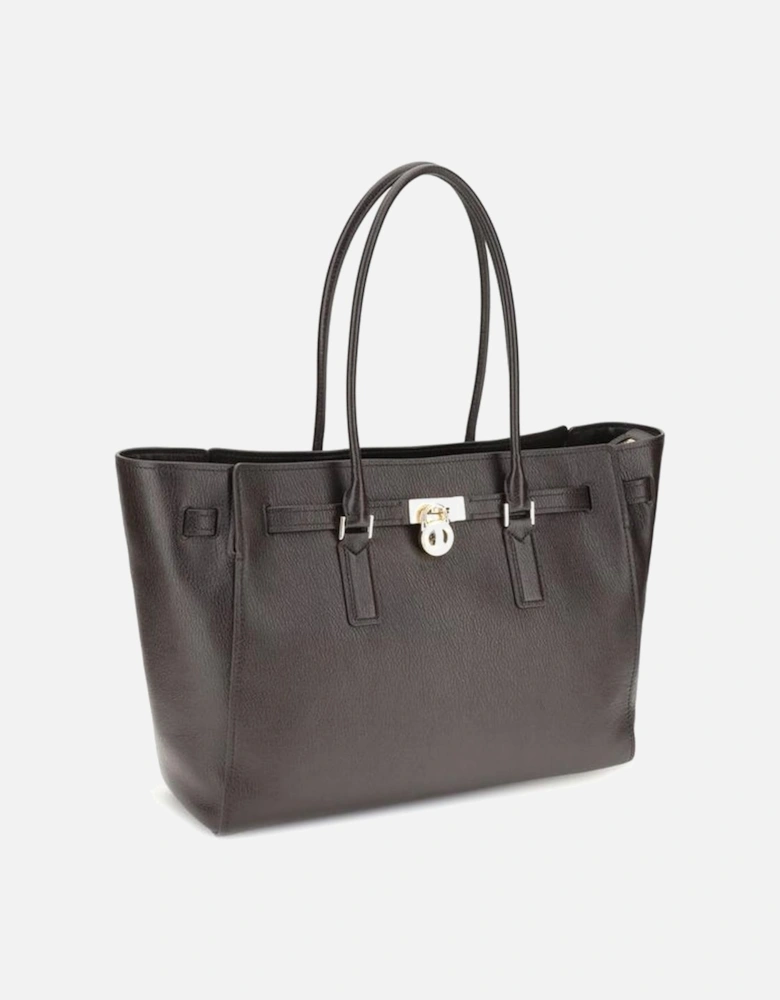 Leather Double-Breasted Trench Coat Women - Brown Shoulder Bags