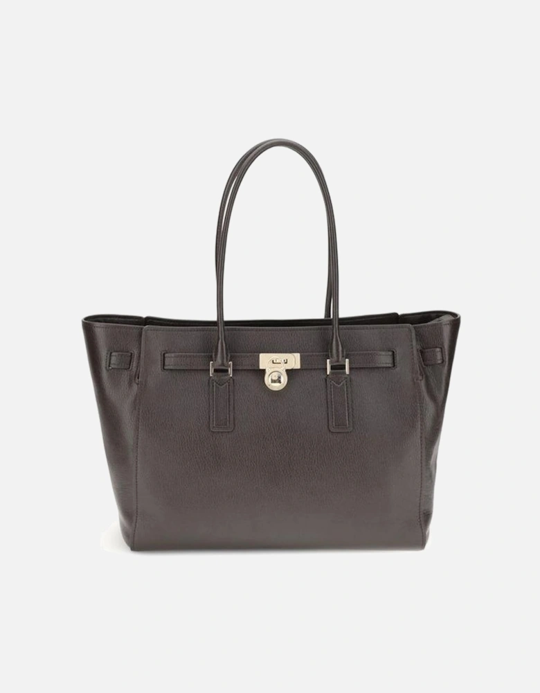 Leather Double-Breasted Trench Coat Women - Brown Shoulder Bags