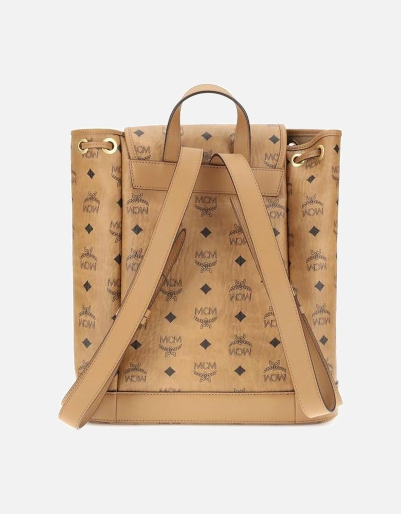 Leather Crossbody Bag with Gold Hardware Women - Beige Backpacks