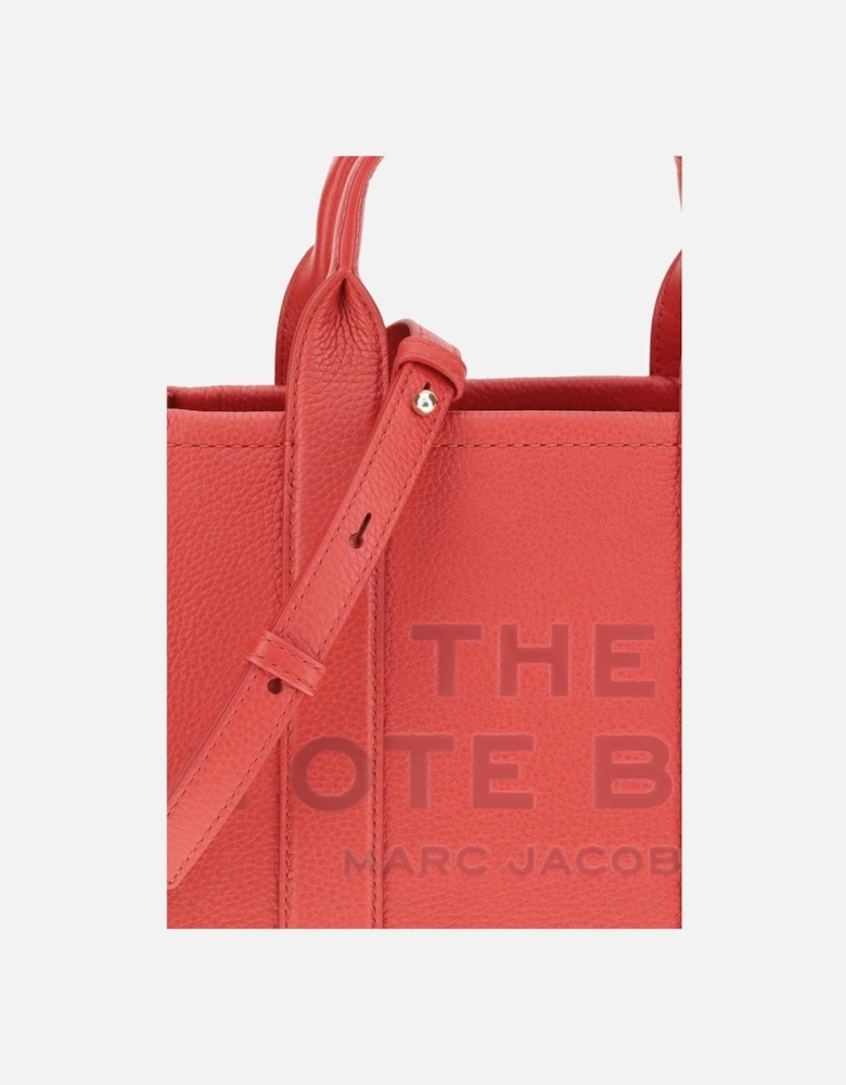Leather High-Top Sneakers with Rubber Sole Women - Red Handbags